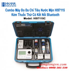 Combo Máy Đo Đa Chỉ Tiêu Nước Mặn HI97115 Kèm Thuốc Thử Có Kết Nối Bluetooth HI97115C